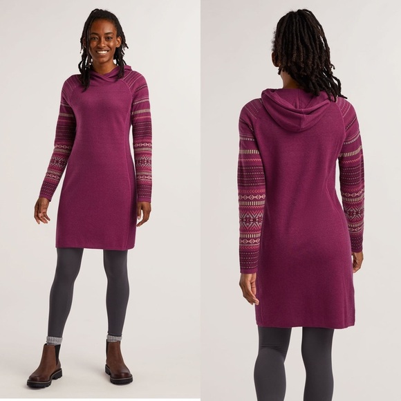 Krimson Klover Dresses & Skirts - Krimson Klover Mover Maker Knit Hoodie Dress - Purple - Merino Wool - Size XS